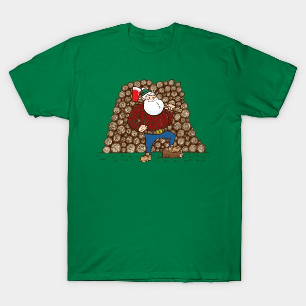 Lumberjack Santa T-Shirt by nickv47